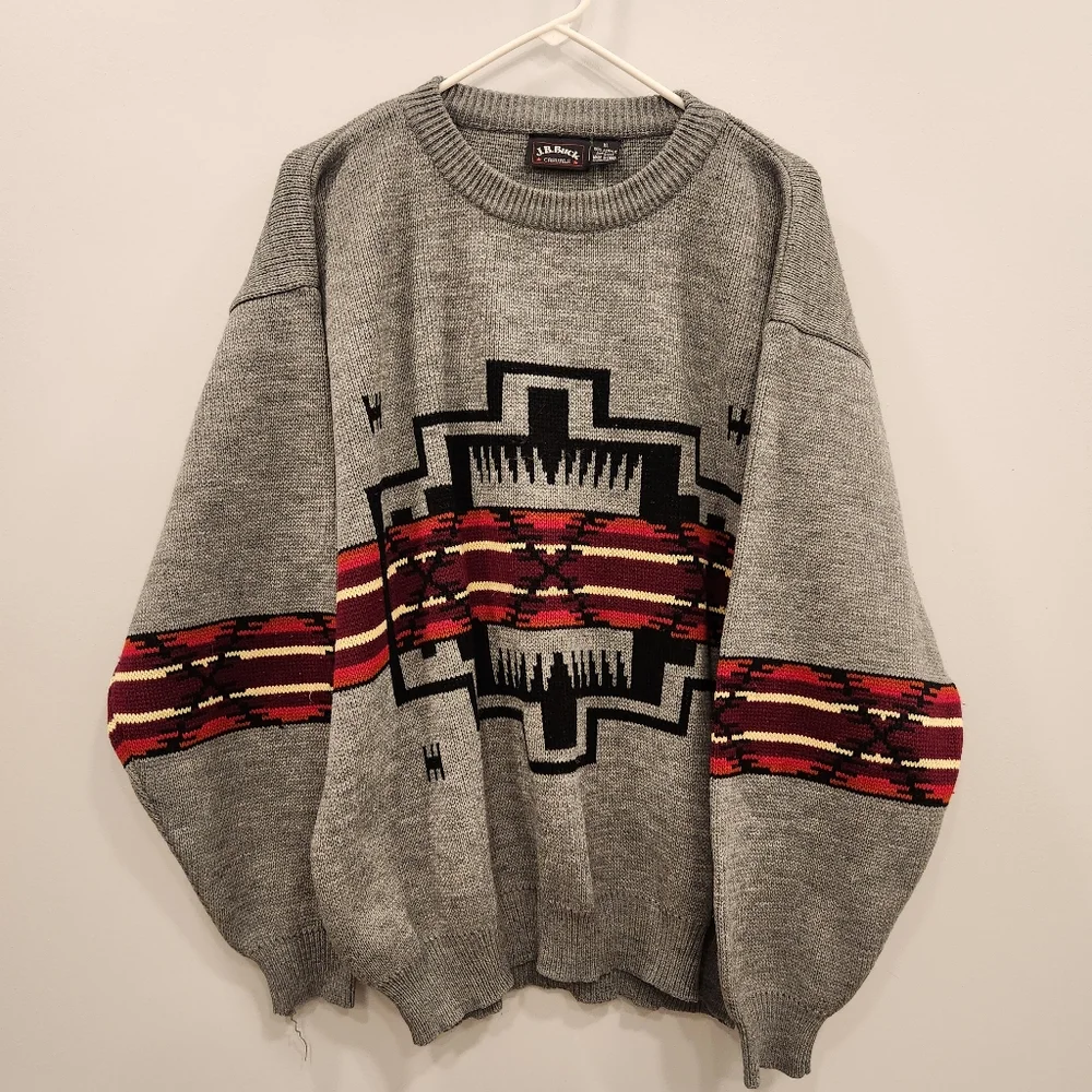 J.B. Buck Casuals Vintage Aztec Southwestern Print XL